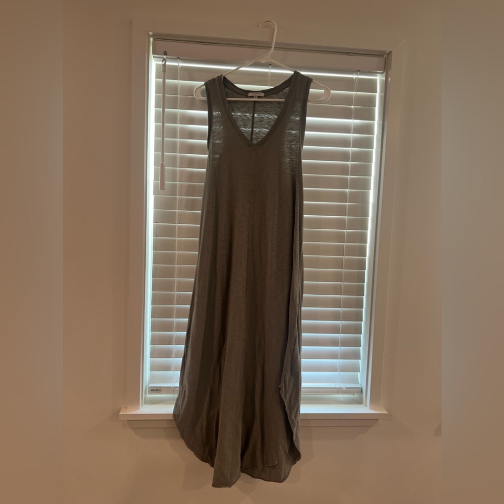 Z Supply Reverie Summer Cotton Midi Dress in Dusty Green Olive Size Medium
